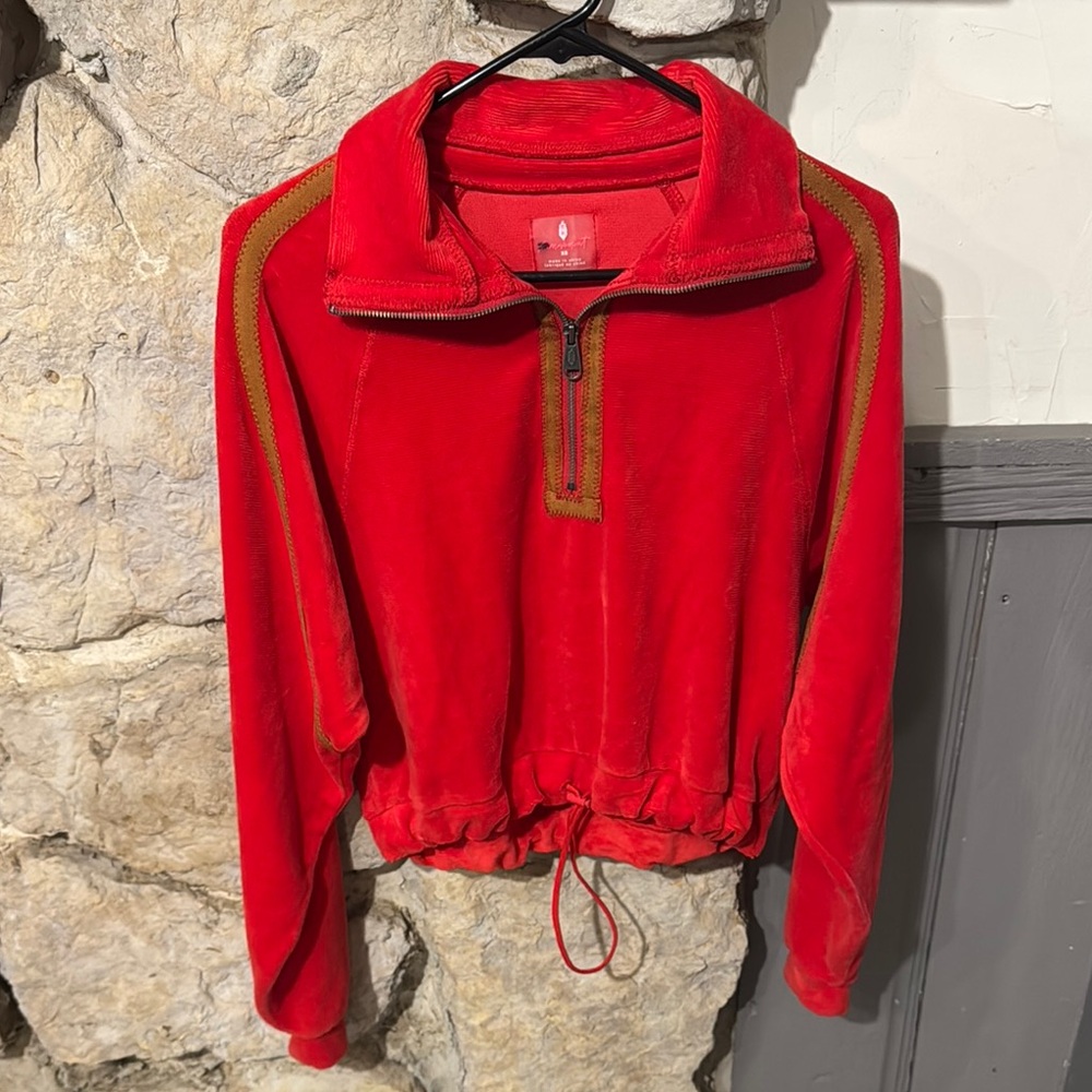 FP Movement by Free People Red Half-Zip Sweatshirt